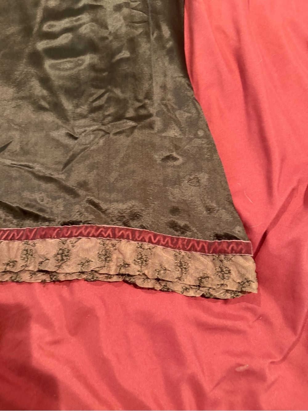 Silky Maxi Skirt from Express with romantic lace hem - Picture 3 of 4